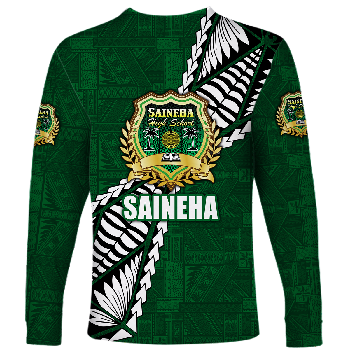 Tonga Saineha High School Tongan Patterns Long Sleeve Shirt - Polynesian Pride