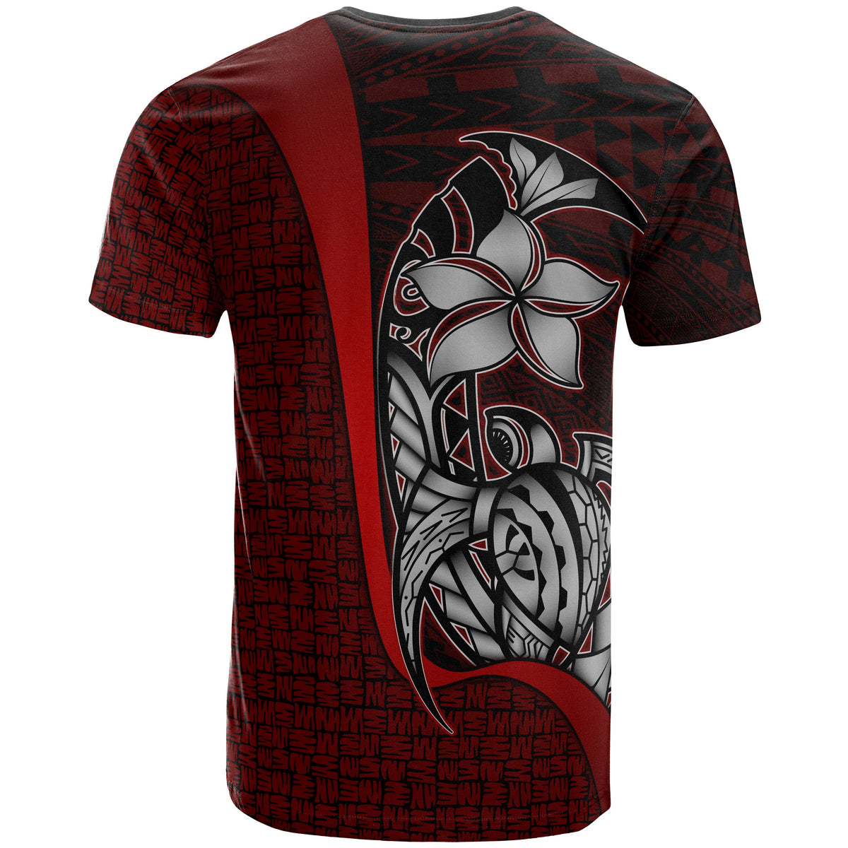 Polynesian Custom T Shirt Red Turtle with Hook - Polynesian Pride