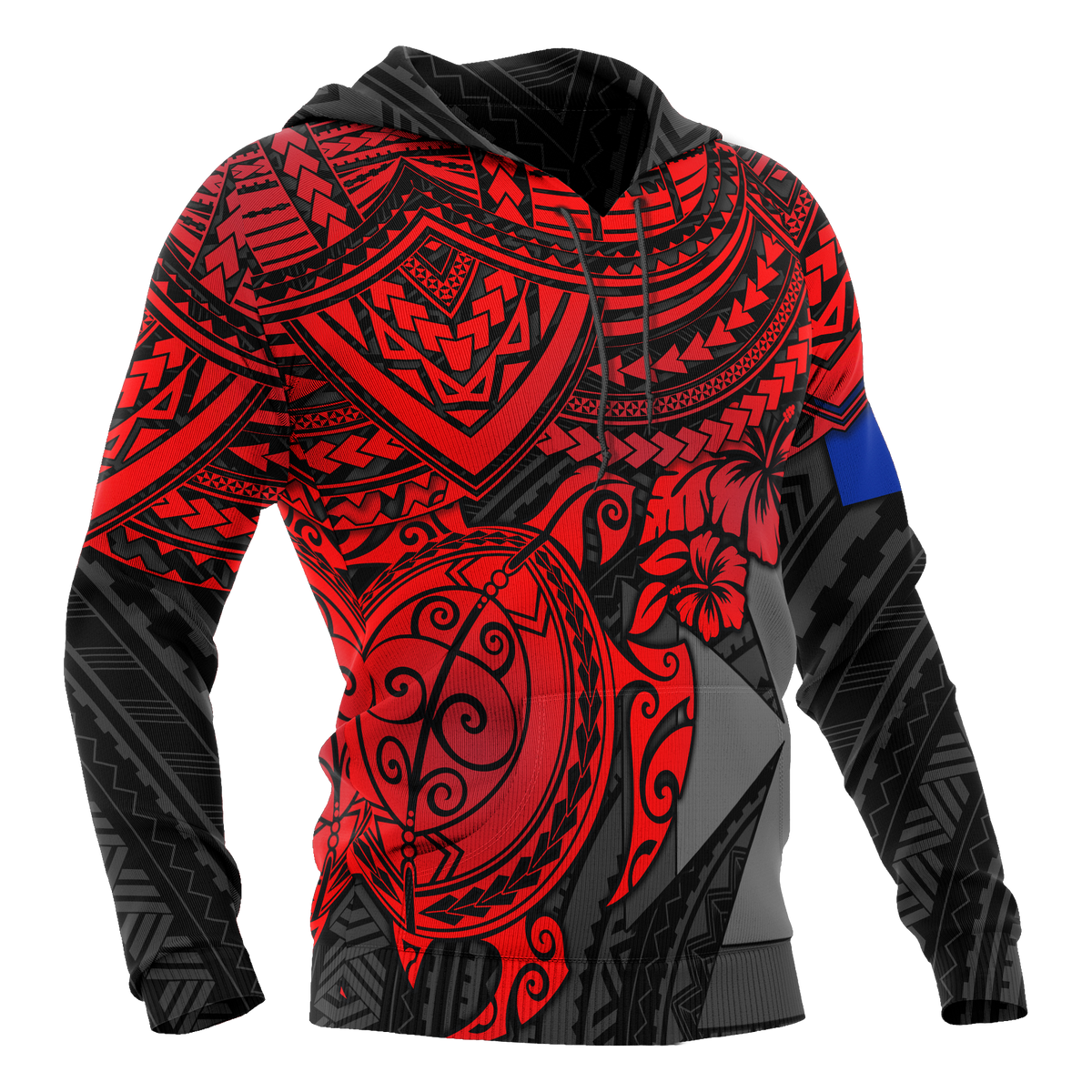 Wallis nd Futuna Polynesian Hoodie Red Turtle - Polynesian Pride