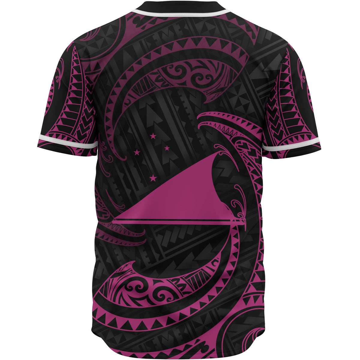 Tokelau Polynesian Custom Personalised Baseball Shirt - Pink Tribal Wave - Polynesian Pride