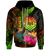 Tahiti Polynesian Zip up Hoodie Hibiscus and Banana Leaves Unisex Reggae - Polynesian Pride