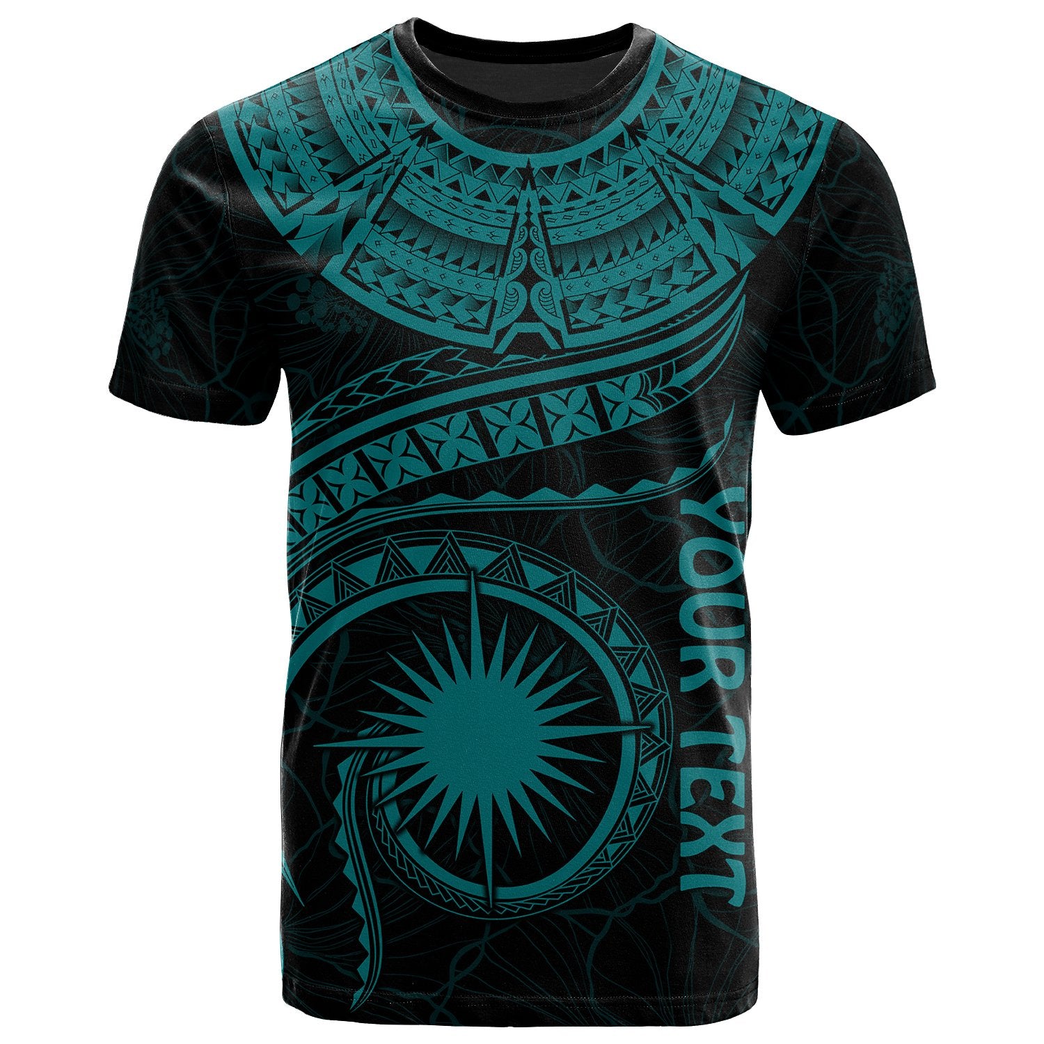 Marshall Islands Polynesian Custom T Shirt Marshall Islands Waves (Turquoise) Unisex Art - Polynesian Pride