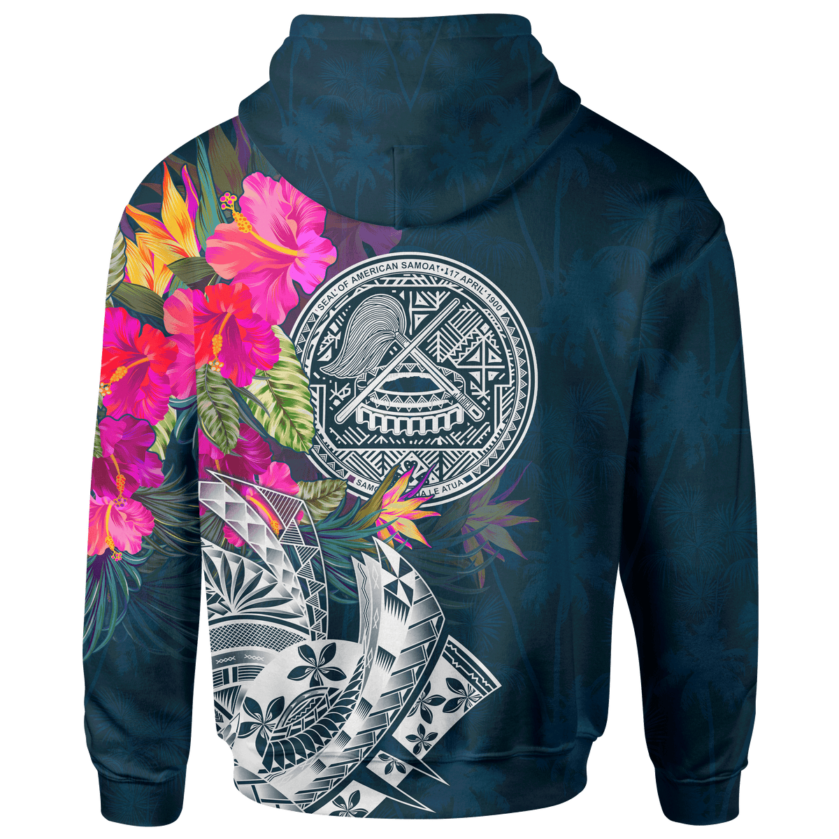 American Samoa Custom Zip up Hoodie Summer Vibes - Polynesian Pride