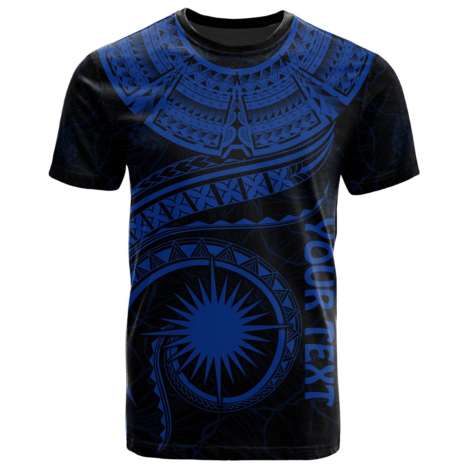 Marshall Islands Polynesian Custom T Shirt Marshall Islands Waves (Blue) Unisex Blue - Polynesian Pride