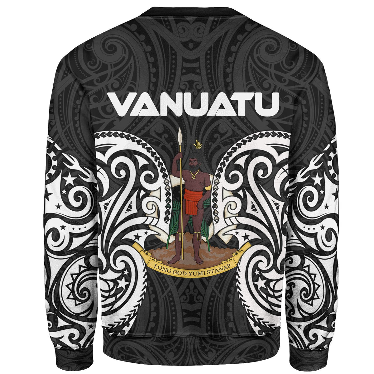 Vanuatu Polynesian Custom Personalised Sweater - Spirit Style White - Polynesian Pride