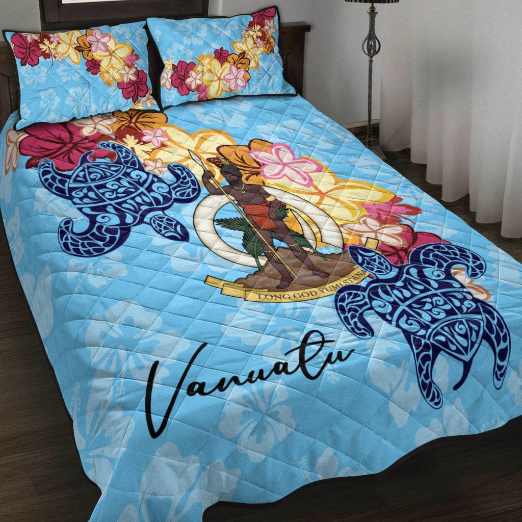 Vanuatu Quilt Bed Set - Tropical Style Blue - Polynesian Pride