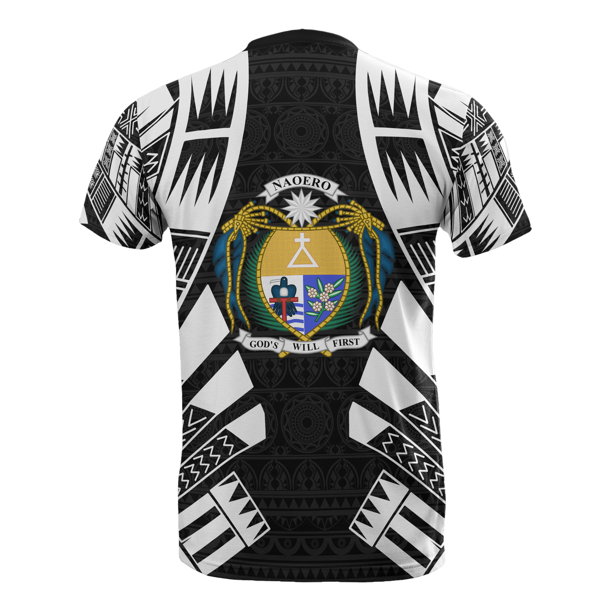 Nauru T Shirt Nauru Coat Of Arms Polynesian Tattoo Style - Polynesian Pride