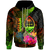 Guam Polynesian Zip up Hoodie Hibiscus and Banana Leaves Unisex Reggae - Polynesian Pride
