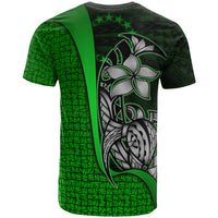 Cook Islands Polynesian Custom T Shirt Green Turtle with Hook - Polynesian Pride