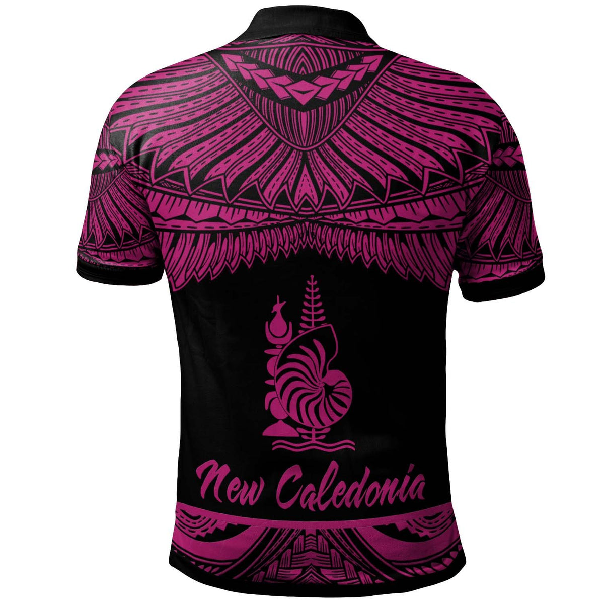 New Caledonia Custom Polo Shirt Polynesian Tattoo Pink Version - Polynesian Pride