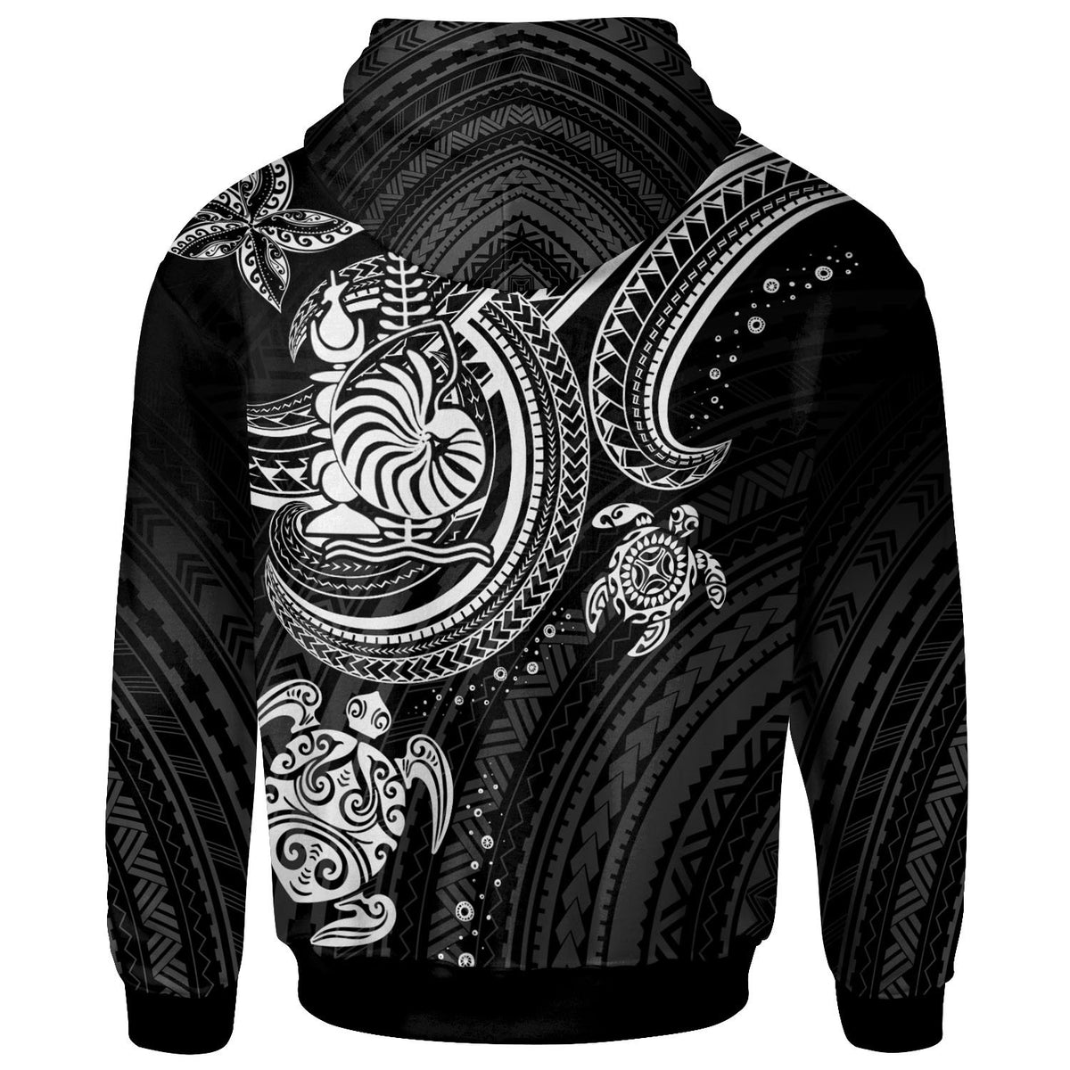 New Caledonia Custom Hoodie White Turtle - Polynesian Pride