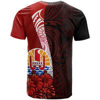 Tahiti Polynesian T Shirt Coat of Arm With Hibiscus - Polynesian Pride