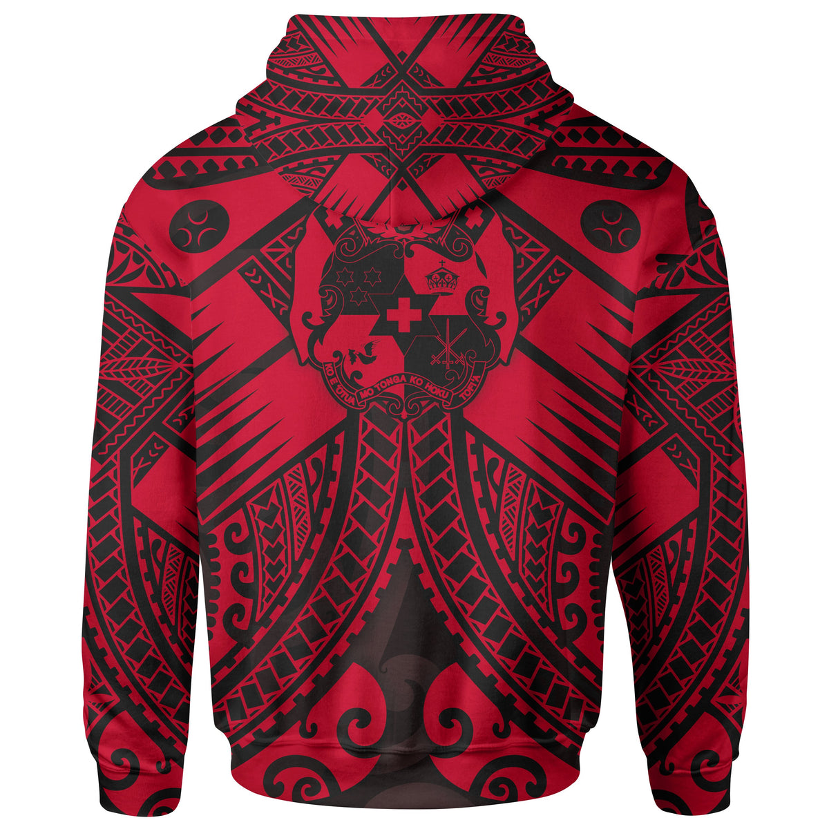 Tonga Polynesian Zip up Hoodie Tonga Red Seal with Polynesian tattoo - Polynesian Pride