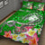 Fiji Custom Personalised Quilt Bed Set - Turtle Plumeria (Green) - Polynesian Pride