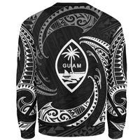 Guam Polynesian Custom Personalised Sweater - White Tribal Wave - Polynesian Pride