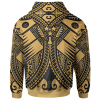 Kosrae Zip up Hoodie Gold Seal with Polynesian Tattoo - Polynesian Pride