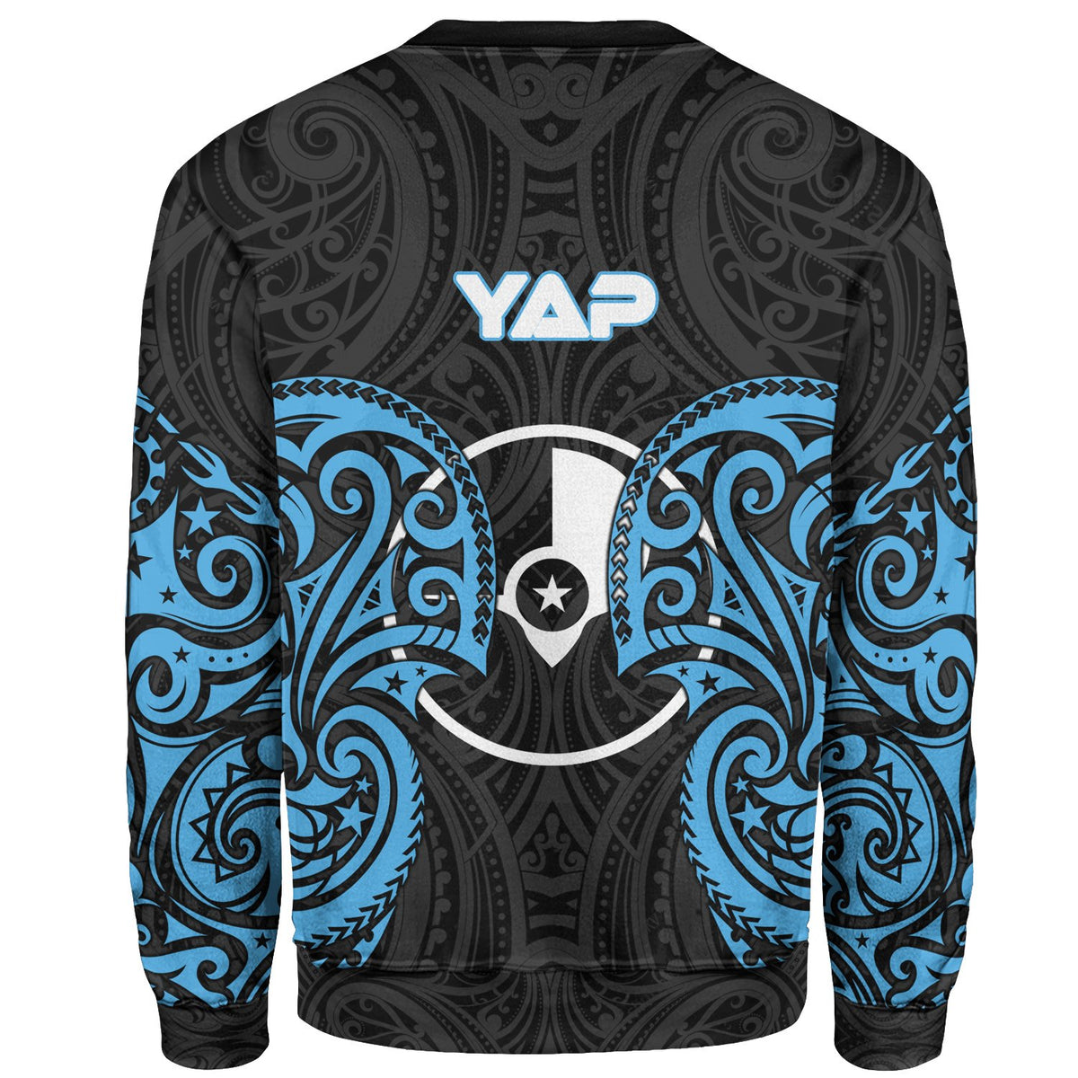 Yap Polynesian Custom Personalised Sweater - Spirit Style Blue - Polynesian Pride