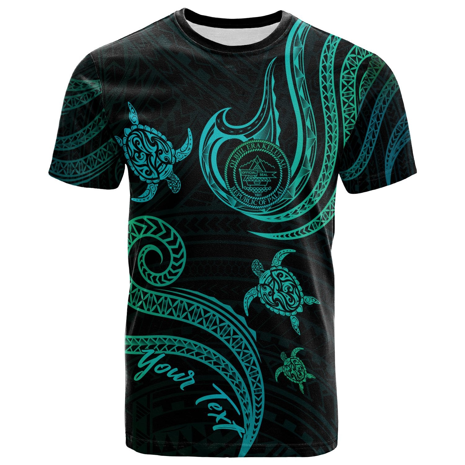 Palau Custom T Shirt Polynesian Turtle With Pattern Unisex Art - Polynesian Pride