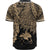Papua New Guinea Polynesian Custom Personalised Baseball Shirt - Tribal Wave Tattoo Gold - Polynesian Pride