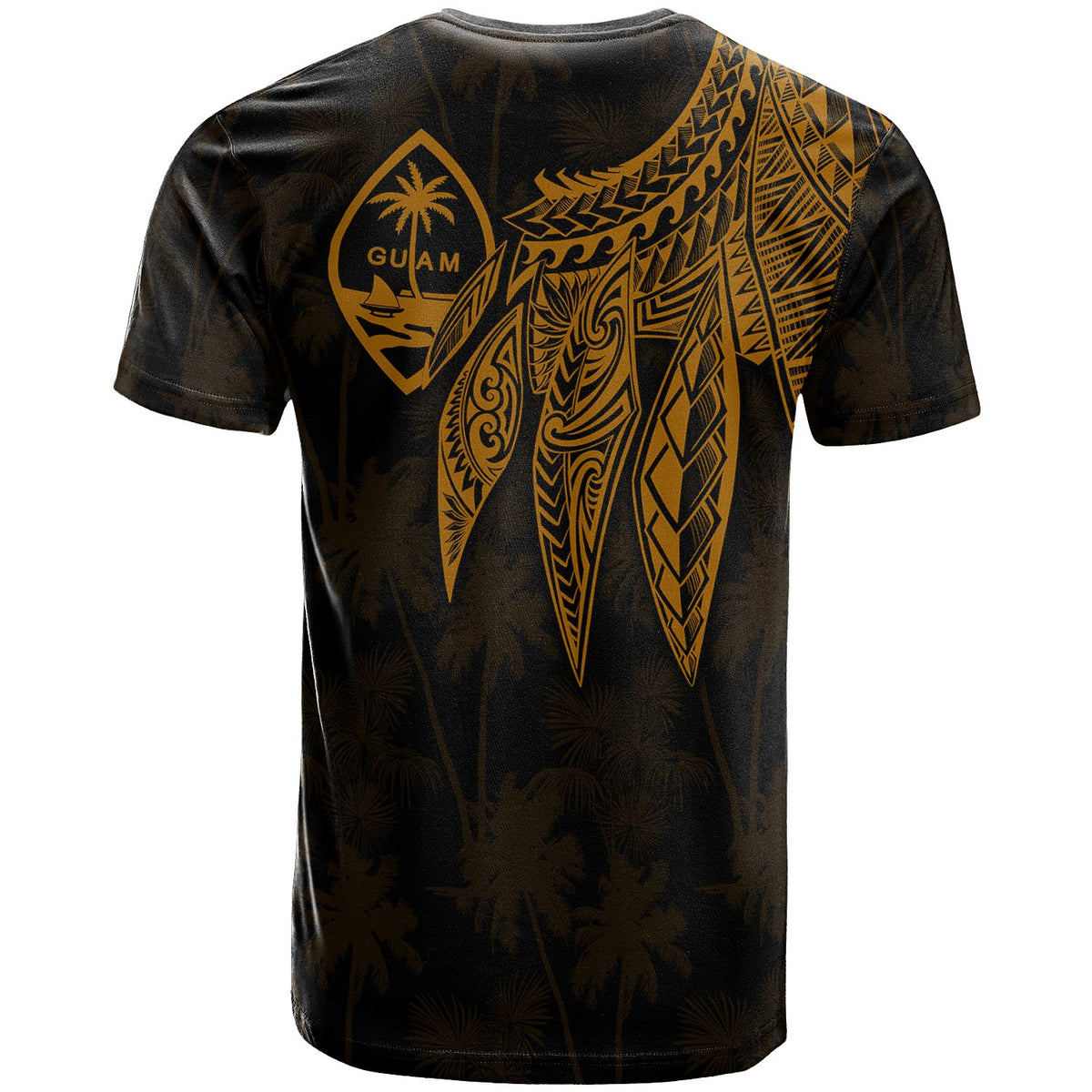 Guam T Shirt Polynesian Wings (Golden) - Polynesian Pride