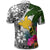 Papua New Guinea Custom Polo Shirt White Turtle Plumeria Banana Leaf - Polynesian Pride