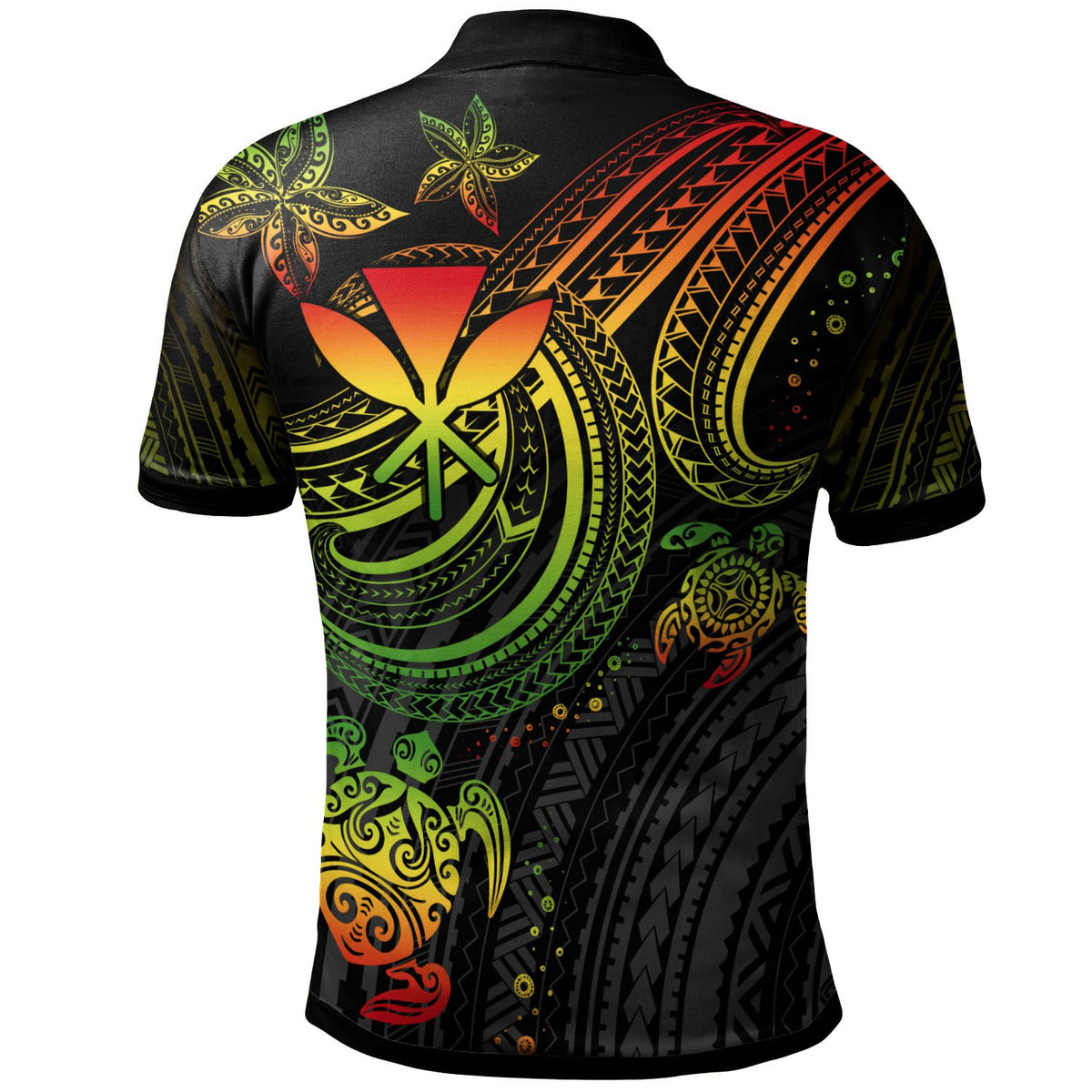 Hawaii Custom Polo Shirt Reggae Turtle - Polynesian Pride