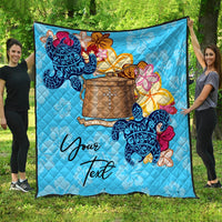 Tokelau Custom Personalised Premium Quilt - Tropical Style Blue - Polynesian Pride