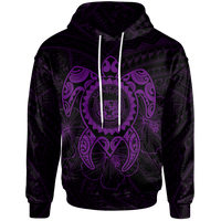 Hawaii Polynesian Hoodie Vintage Polynesian Turtle (Purple) Unisex Purple - Polynesian Pride