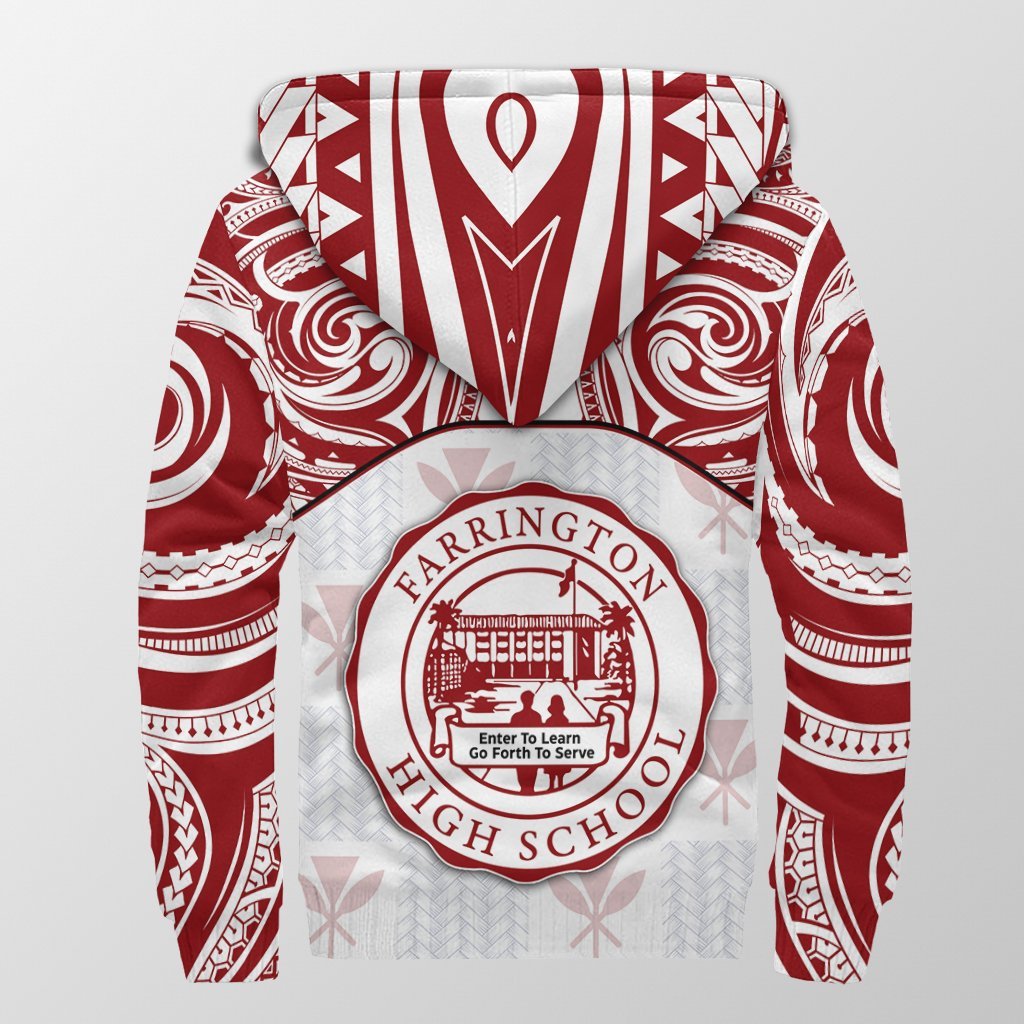 Hawaii Sherpa Hoodie - Kanaka Farrington High School Sherpa Hoodie Demodern Style AH - Polynesian Pride