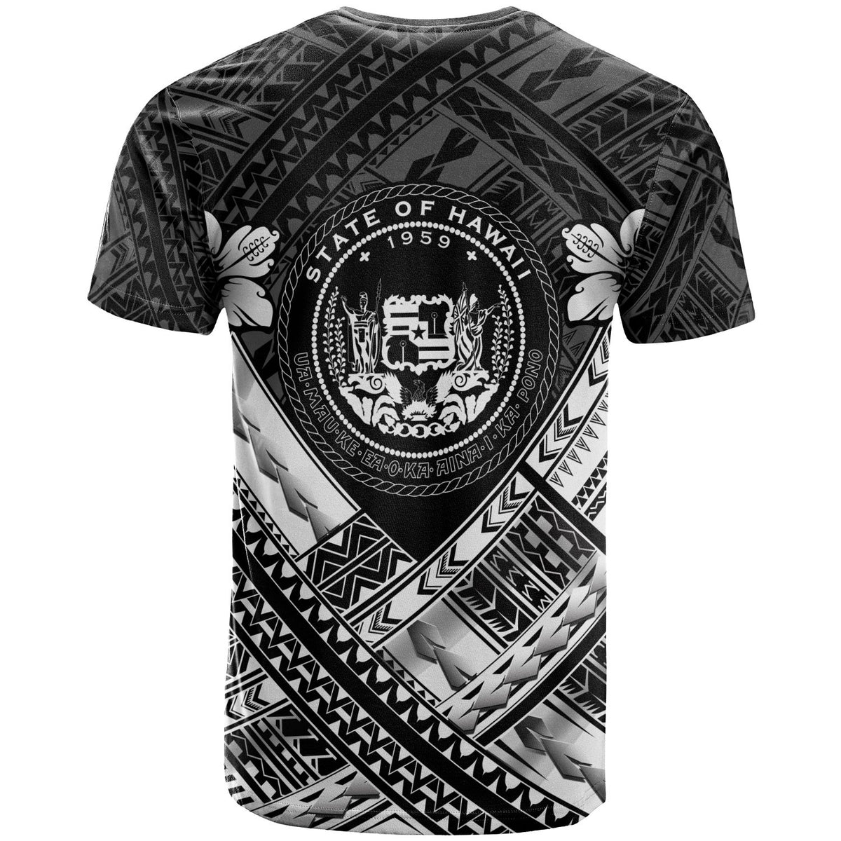 Hawaii Custom T Shirt White Seal Polynesian Patterns - Polynesian Pride