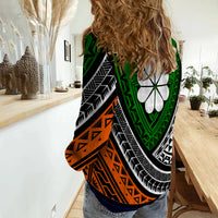 Kwajalein Atoll Tribal Pattern Women Casual Shirt - LT12 - Polynesian Pride