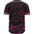 Cook Islands Polynesian Custom Personalised Baseball Shirt - Pink Tribal Wave - Polynesian Pride