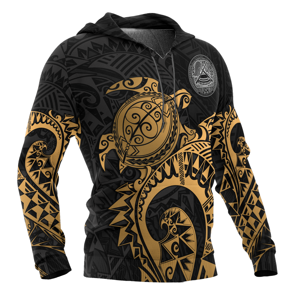 American Samoa Hoodie Polynesian Turtle (Golden) - Polynesian Pride