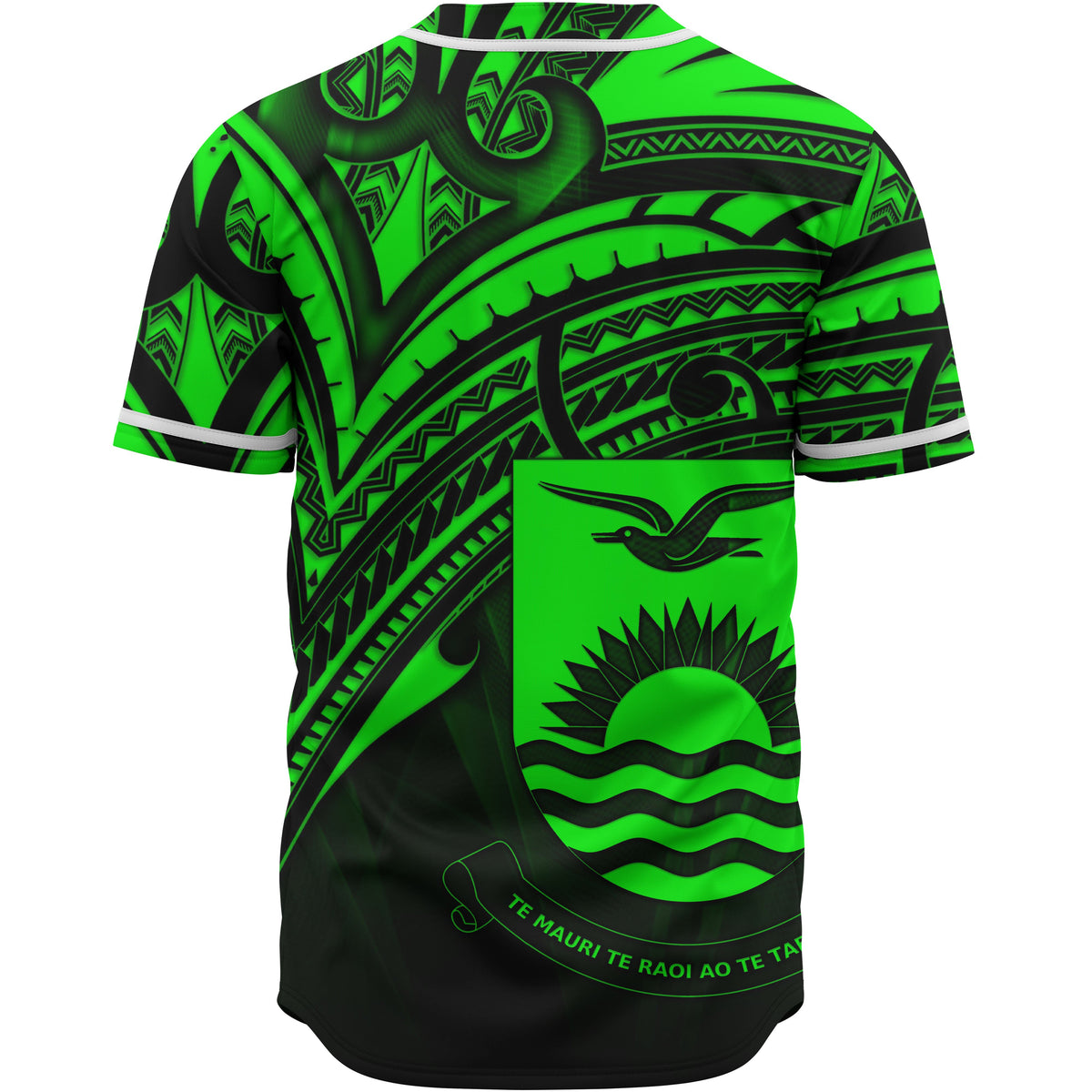 Kiribati Baseball Shirt - Green Color Cross Style - Polynesian Pride