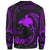 Papua New Guinea Polynesian Custom Personalised Sweater - Purple Tribal Wave - Polynesian Pride