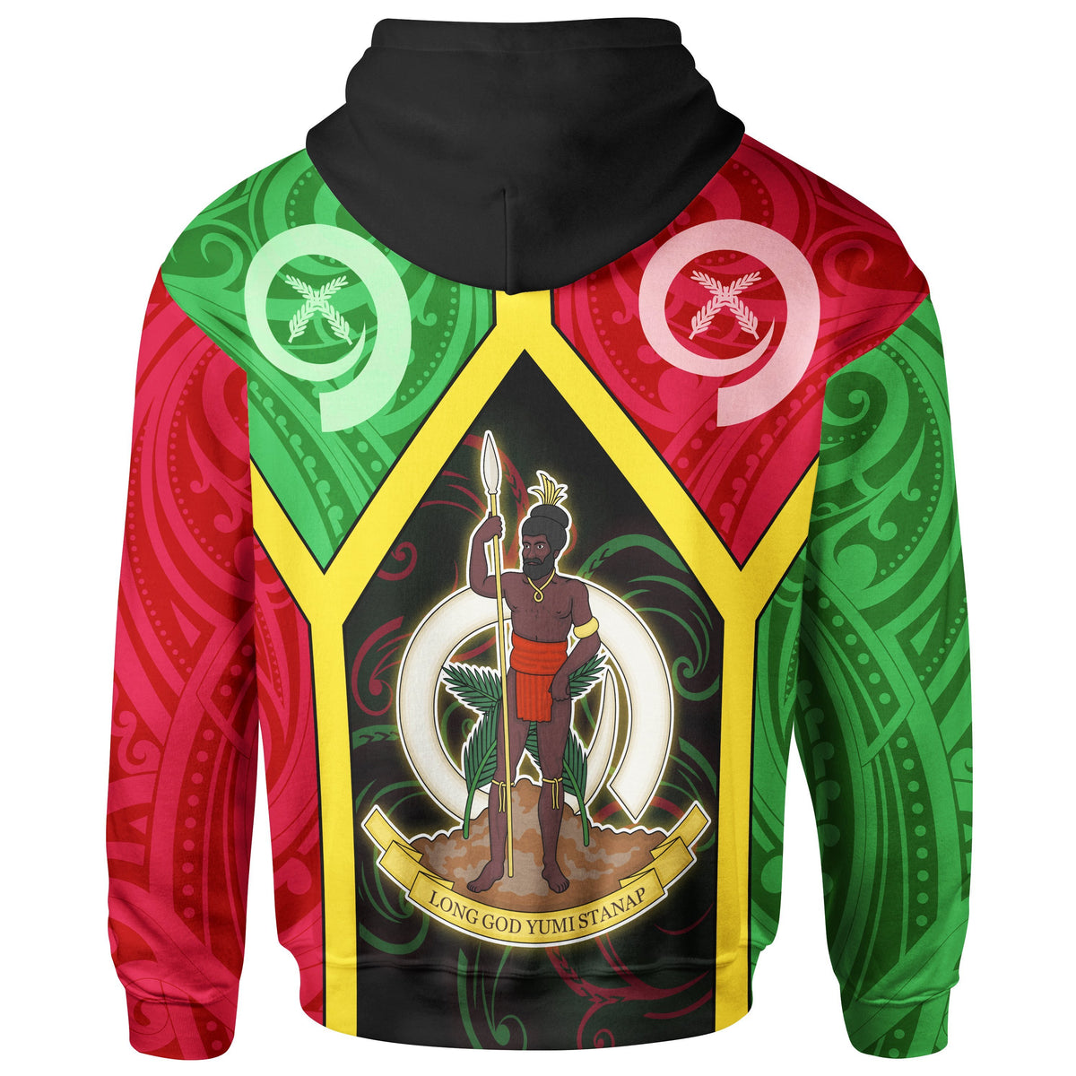 Vanuatu Polynesian Zip up Hoodie Vanuatu Flag and Coat of Arms - Polynesian Pride