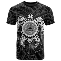 American Samoa Polynesian T Shirt Vintage Polynesian Turtle (White) Unisex White - Polynesian Pride