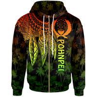 Pohnpei Zip up Hoodie Polynesian Wings (Reggae) Unisex Reggae - Polynesian Pride