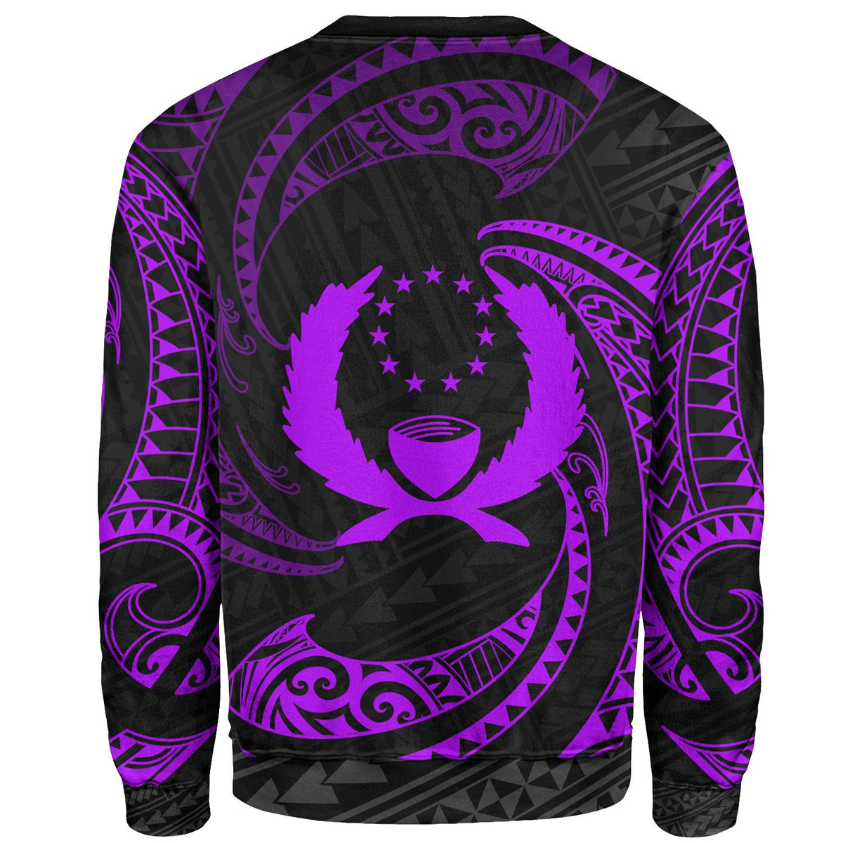 Pohnpei Polynesian Custom Personalised Sweater - Purple Tribal Wave - Polynesian Pride