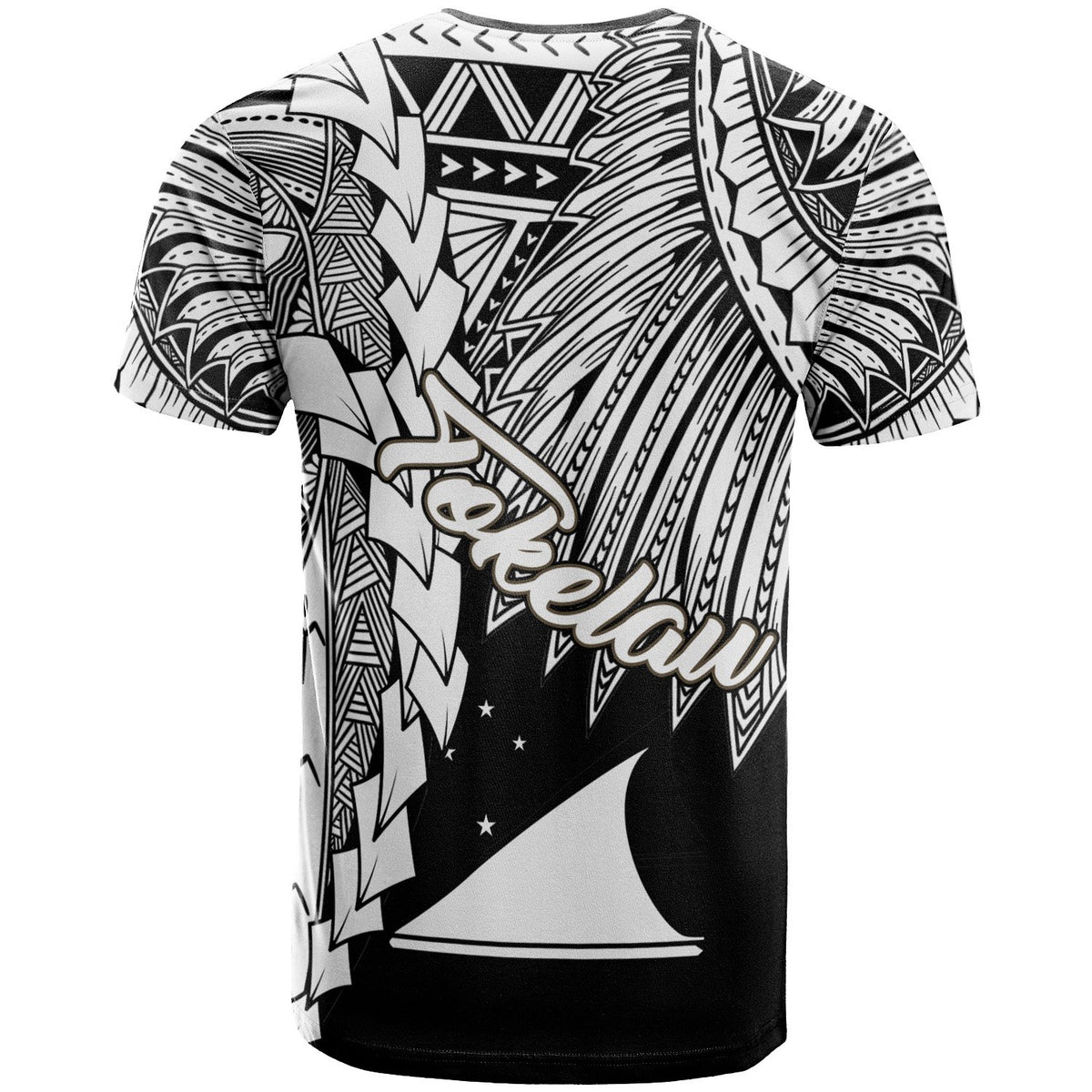Tokelau Polynesian T Shirt Tribal Wave Tattoo White - Polynesian Pride