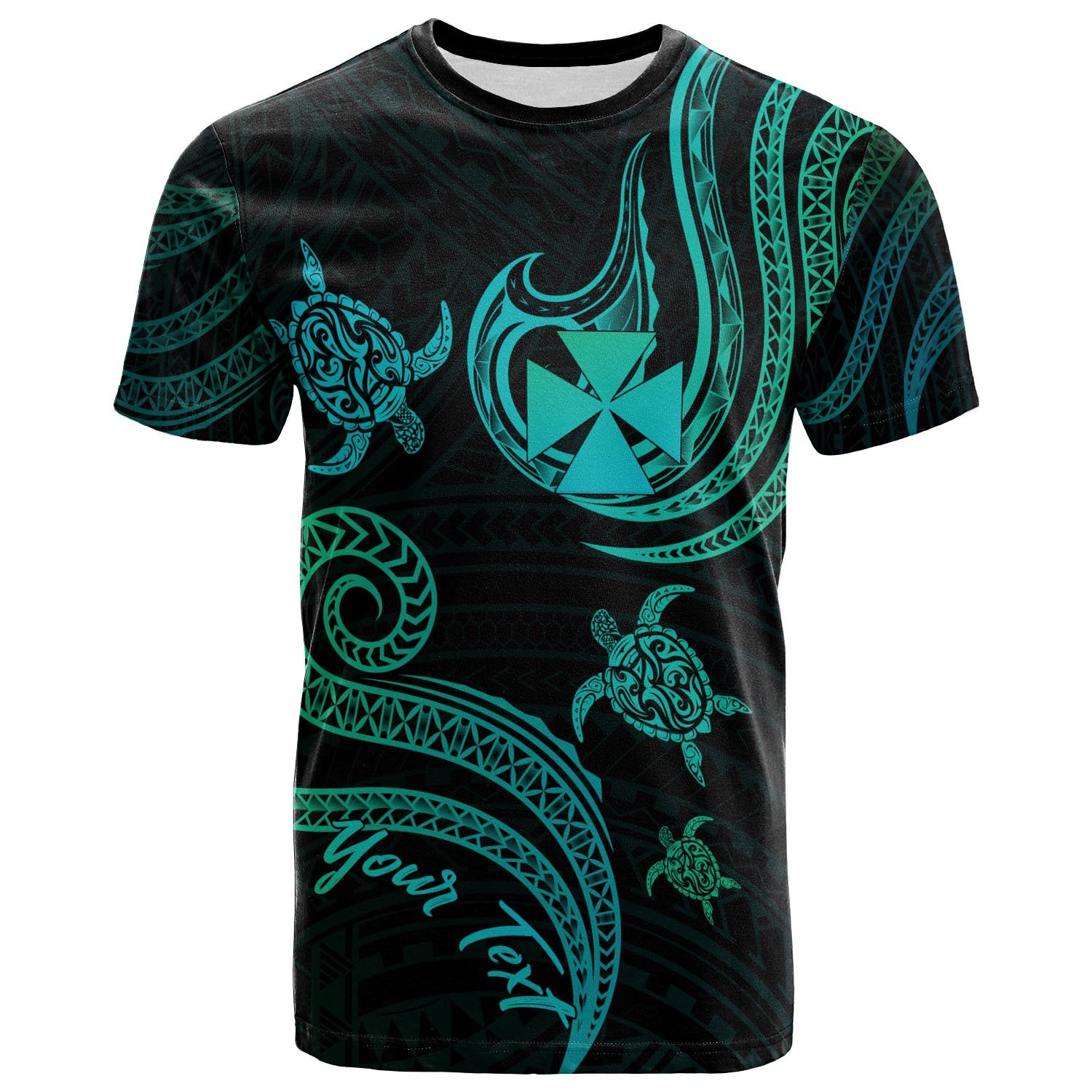 Wallis and Futuna Custom T Shirt Polynesian Turtle With Pattern Unisex Art - Polynesian Pride