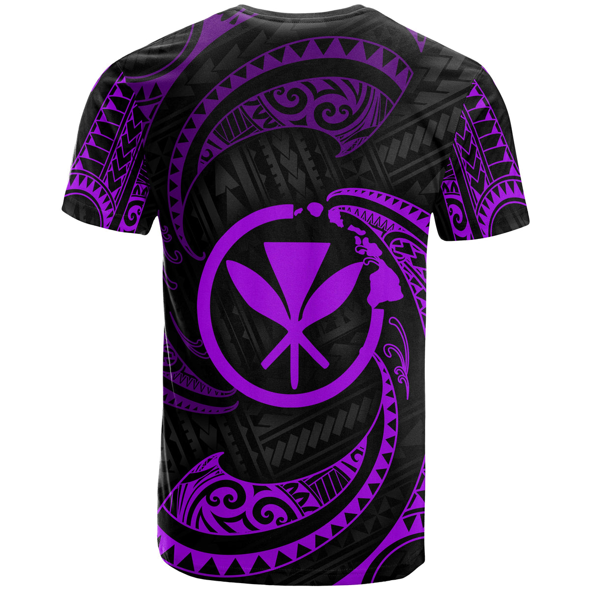 Polynesian Hawaii T Shirt Purple Tribal Wave - Polynesian Pride