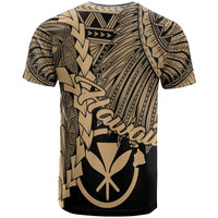 Hawaii Polynesian Custom T Shirt Tribal Wave Tattoo Gold - Polynesian Pride