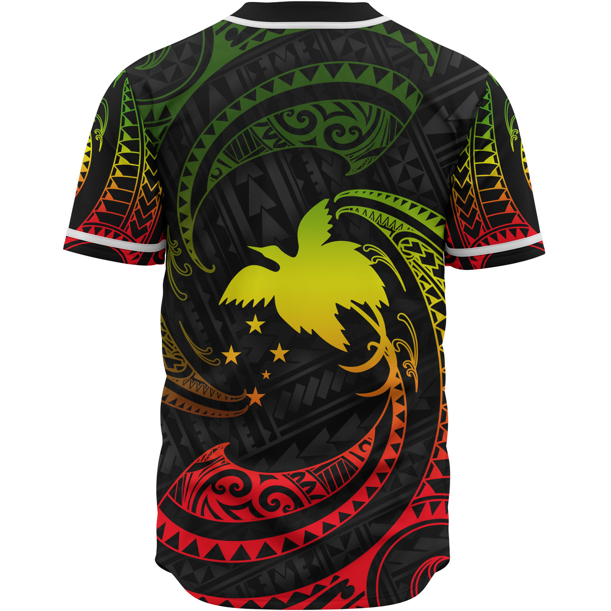 Papua New Guinea Polynesian Custom Personalised Baseball Shirt - Reggae Tribal Wave - Polynesian Pride
