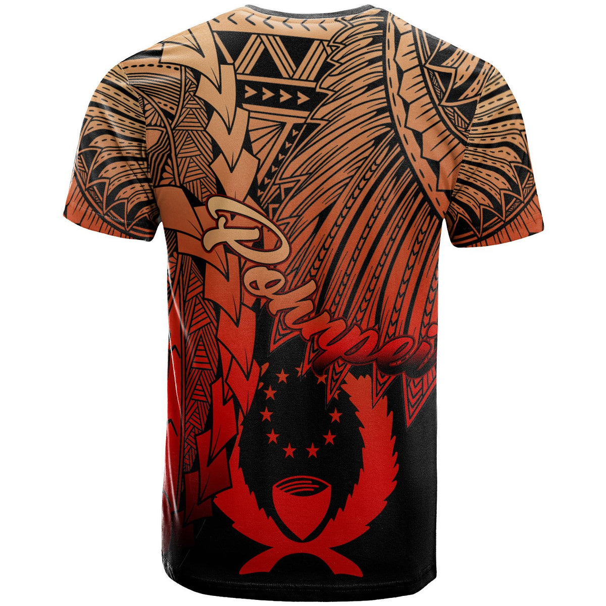 Pohnpei Polynesian T Shirt Tribal Wave Tattoo Red Ver 2 - Polynesian Pride