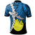 Palau Polynesian Polo Shirt Tribal Wave Tattoo Blue Flag Style - Polynesian Pride