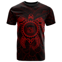 Hawaii Polynesian T Shirt Vintage Polynesian Turtle (Red) Unisex Red - Polynesian Pride