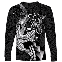 Polynesian Shark Tattoo Hawaii Tribal Long Sleeve Shirt - LT12 - Polynesian Pride