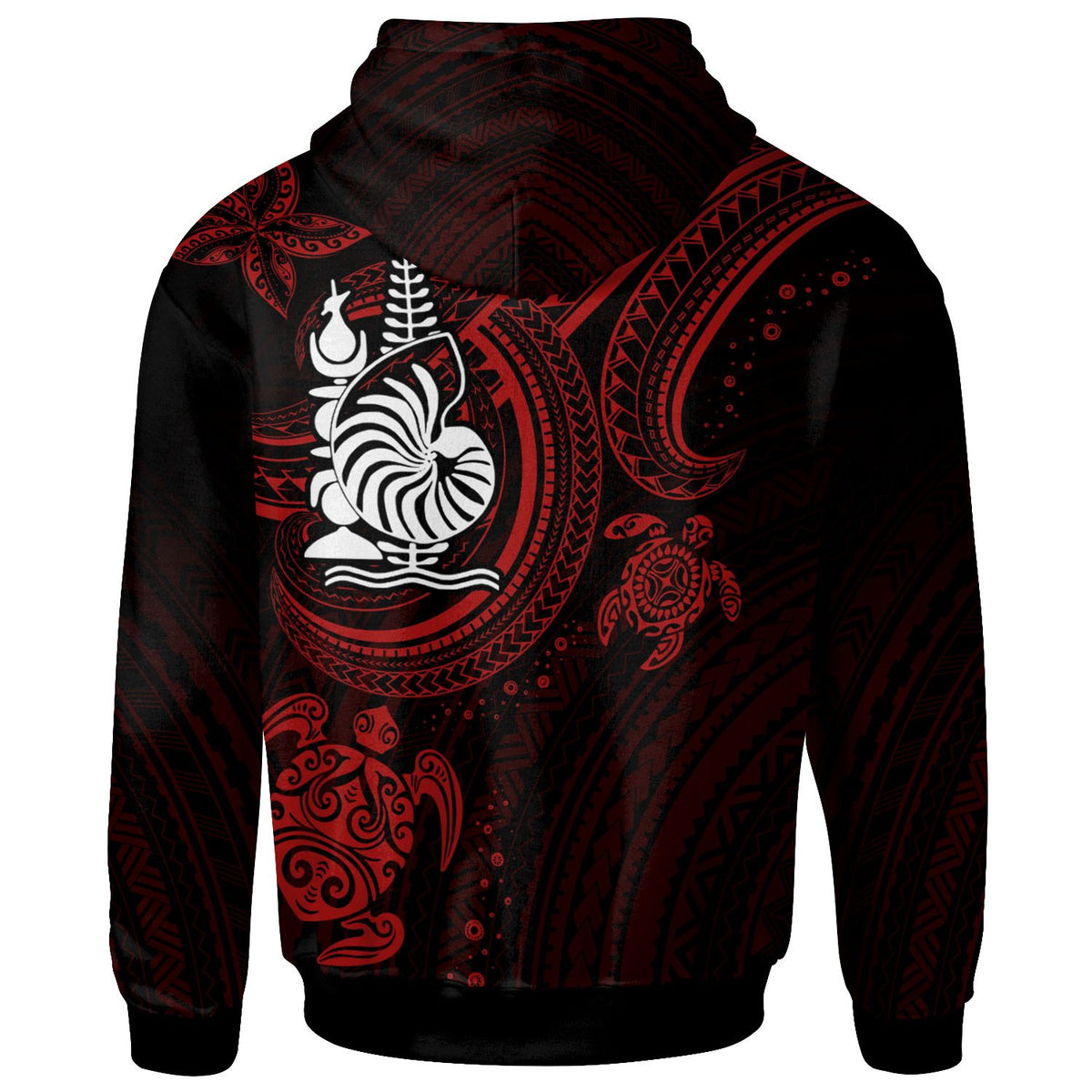 New Caledonia Custom Hoodie Red Turtle - Polynesian Pride