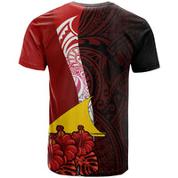 Tokelau Polynesian Custom T Shirt Coat of Arm With Hibiscus - Polynesian Pride